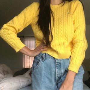 Ralph Lauren Yellow Knit Cropped Sweater